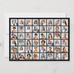 Cartão Crie Sua Própria Colagem de 48 Fotos de Abertura