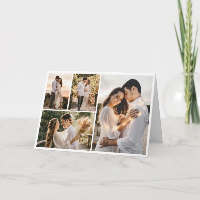 Cartão Crie Sua Própria Colagem de 4 Fotos (Frente)