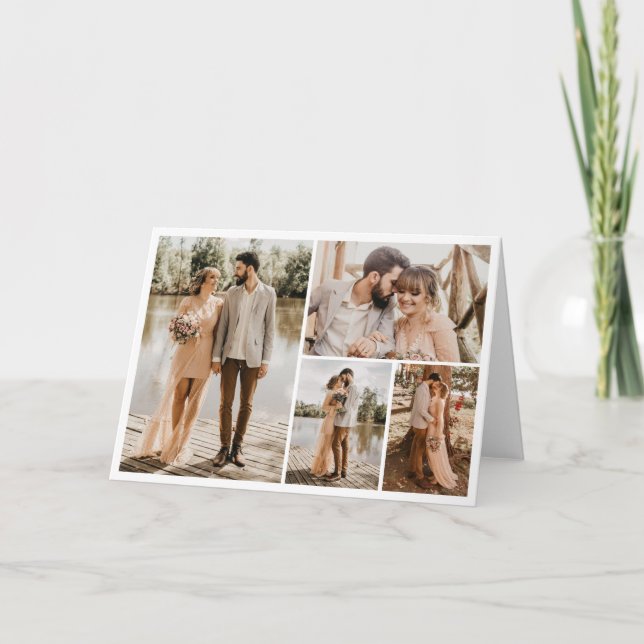 Cartão Crie Sua Própria Colagem de 4 Fotos (Frente)