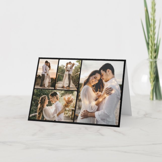 Cartão Crie Sua Própria Colagem de 4 Fotos (Frente)