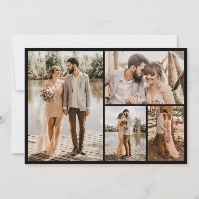 Cartão Crie Sua Própria Colagem de 4 Fotos (Frente)