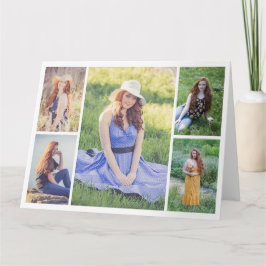 Cartão Crie Sua Própria Colagem de 5 Fotos para Qualquer 
