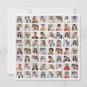 Cartão Crie Sua Própria Colagem de 64 Fotos
