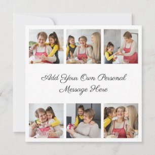 Cartão Crie sua própria colagem de 6 fotos Adicione sua s