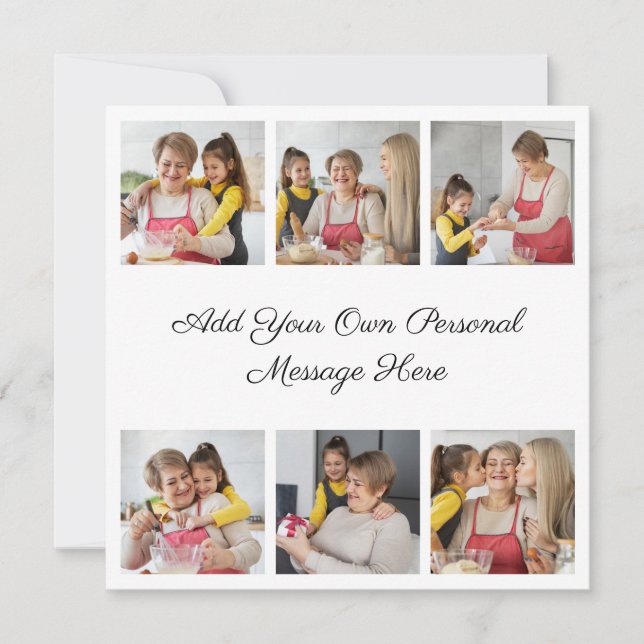 Cartão Crie sua própria colagem de 6 fotos Adicione sua s (Frente)