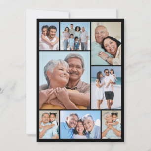 Cartão Crie sua própria colagem de 8 fotos