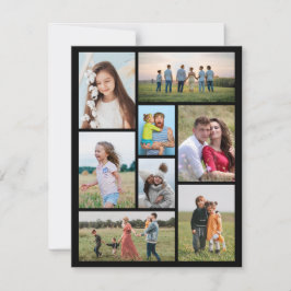 Cartão Crie sua própria colagem de 8 fotos
