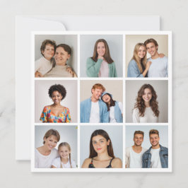 Cartão Crie Sua Própria Colagem de 9 Fotos