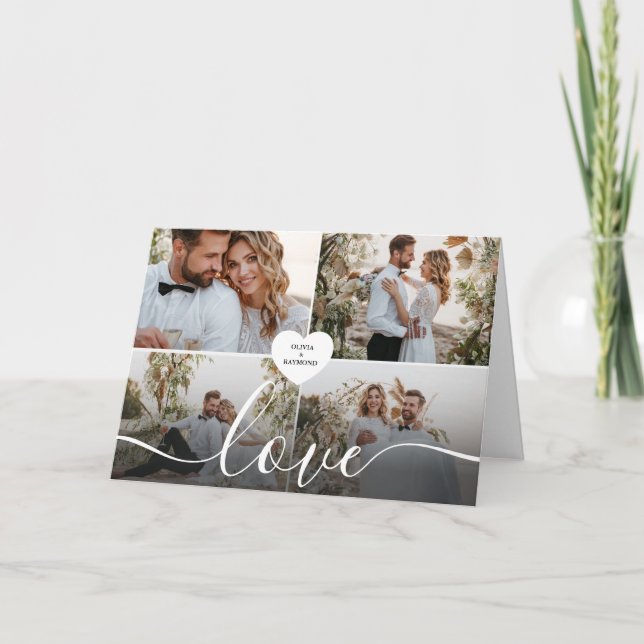 Cartão Crie sua própria colagem de amor em fotografia (Frente)