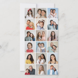 Cartão Crie Sua Própria Colagem de Fotos 18 Cor Editável