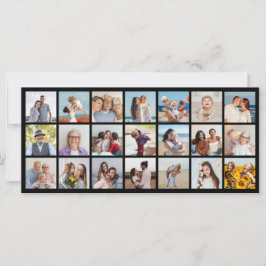 Cartão Crie Sua Própria Colagem de Fotos 21 Cor Editável