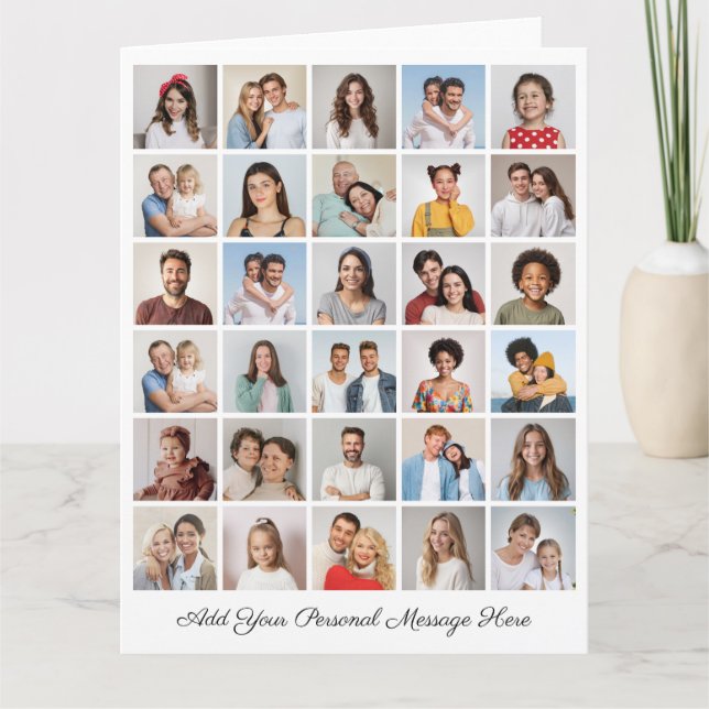 Cartão Crie sua própria colagem de fotos 30 adicione sua  (Frente)