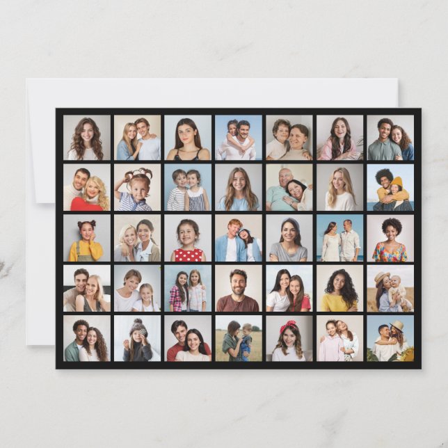 Cartão Crie Sua Própria Colagem De Fotos 35 (Frente)