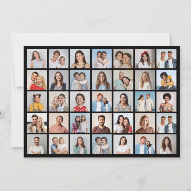 Cartão Crie Sua Própria Colagem De Fotos 35 (Frente)