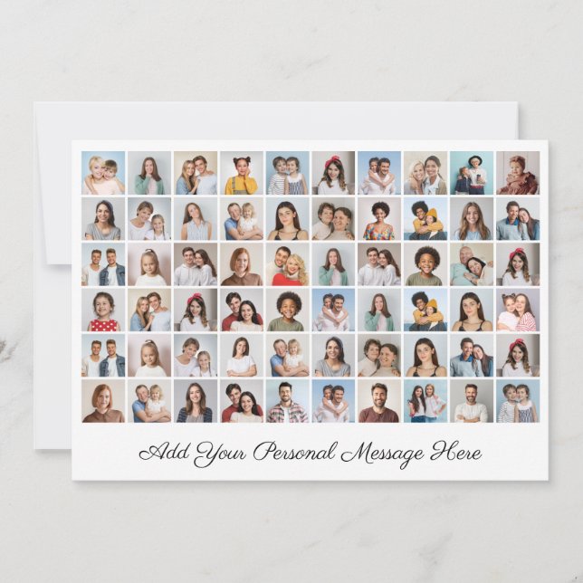 Cartão Crie sua própria colagem de fotos 60 adicione sua  (Frente)