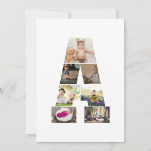 Cartão Crie Sua Própria Colagem de Fotos com a Letra A