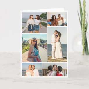 Cartão Crie Sua Própria Colagem de Fotos de 6 Fotos para