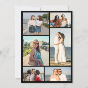 Cartão Crie Sua Própria Colagem de Fotos de 6 Fotos para