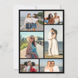 Cartão Crie Sua Própria Colagem de Fotos de 6 Fotos para