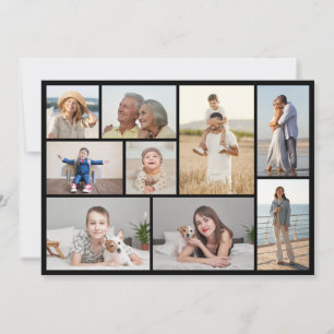Cartão Crie sua própria colagem de fotos de 9