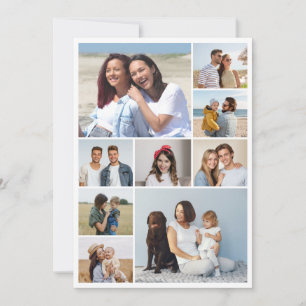 Cartão Crie Sua Própria Colagem de Fotos de 9 Fotos para 