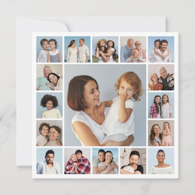 Cartão Crie Sua Própria Colagem de Fotos de Cumprimentos  (Frente)