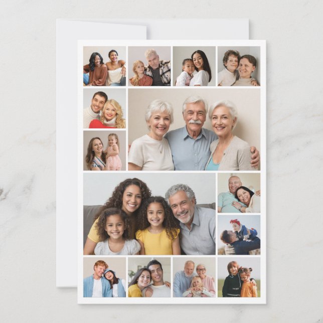 Cartão Crie Sua Própria Saudação De Colagem De Fotografia (Frente)