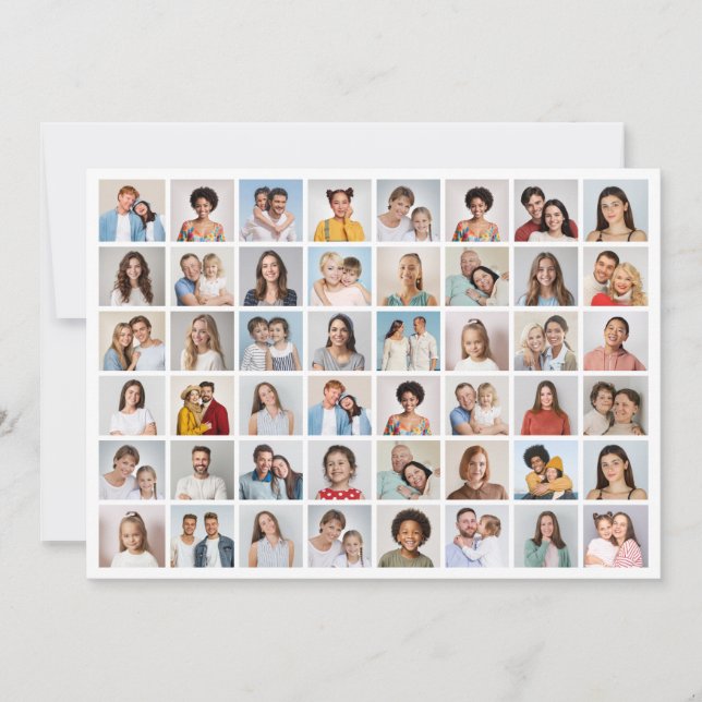 Cartão Crie Sua Própria Saudação De Colagem De Fotos 48 (Frente)