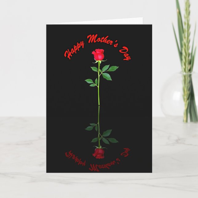 Cartão Crimson Rose Mothers Day Art Card (Frente)