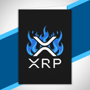 Cartão Criptomoeda XRP Crypto Chamas Azuis Fogo Derreter