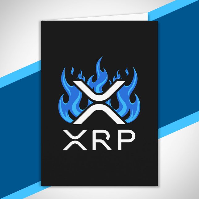 Cartão Criptomoeda XRP Crypto Chamas Azuis Fogo Derreter (Criador carregado)