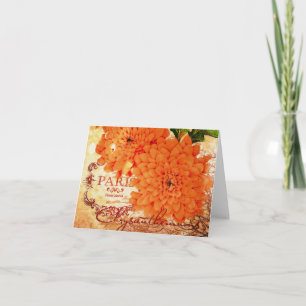 Cartão Crisântemos outonais vintage