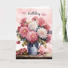 Crisântemos Rosa de Aniversário de Novembro da Irm