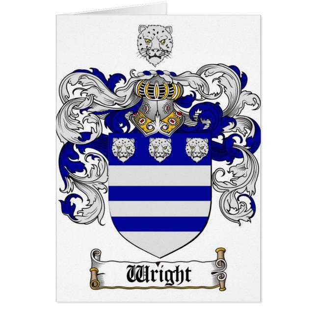 Cartão Crista da brasão de Wright/família de Wright (Frente)