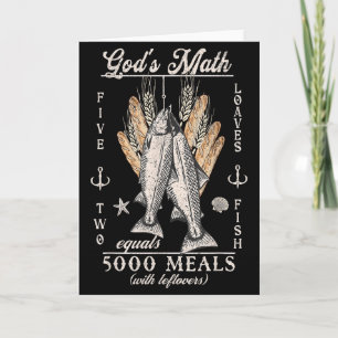 Cartão Cristão 2 Peixes 5 Pães 5000 Contra _2