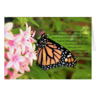 Cartão Cristão de Borboleta de Nova Criação