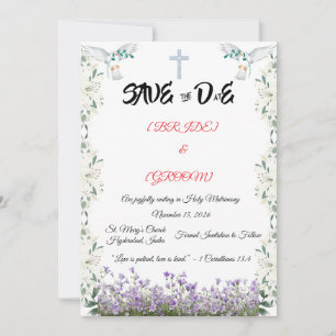 Cartão Cristão de Data de Salvamento com Cruz