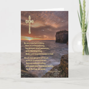 cartão cristão Philippians 4:6