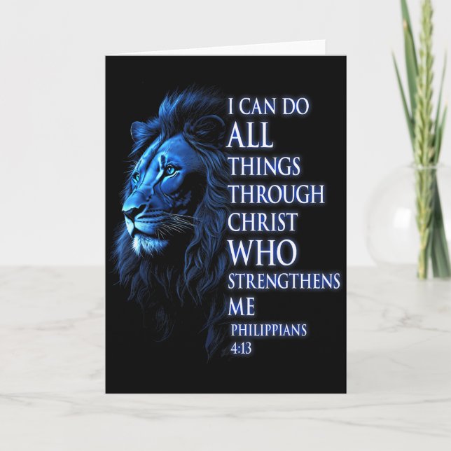 Cartão Cristão Posso Fazer Todas as Coisas Através de Cri (Frente)