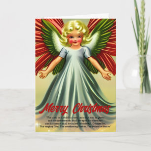 Cartão Cristão Religioso Vintage Angel Feliz Natal