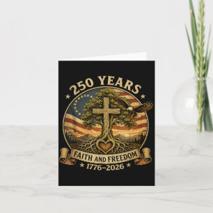 Cartão Cristianismo 250 Anos Fé Dom 4 de Julho 250