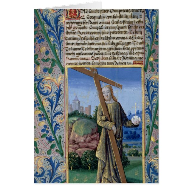 Cartão Cristo com a cruz e a esfera (Frente)