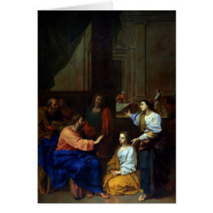 Cartão Cristo com Martha e Mary