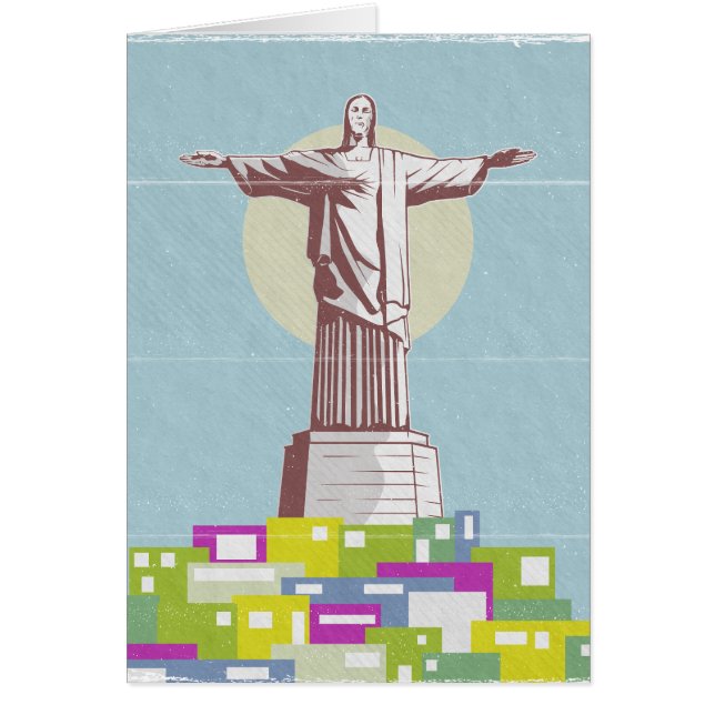 Cartão Cristo da Favela do Poster de viagens Redentor (Frente)