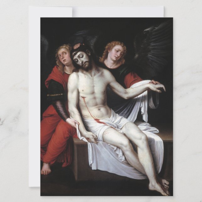 Cartão Cristo do morto suportado por dois anjos (Ribalta) (Frente)