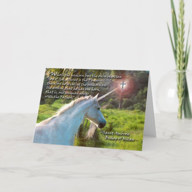 Cartão Cristo é a Rua Unicorn. (Frente)