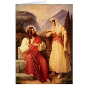 Cartão Cristo e a Samaritana por Christian Schleisner