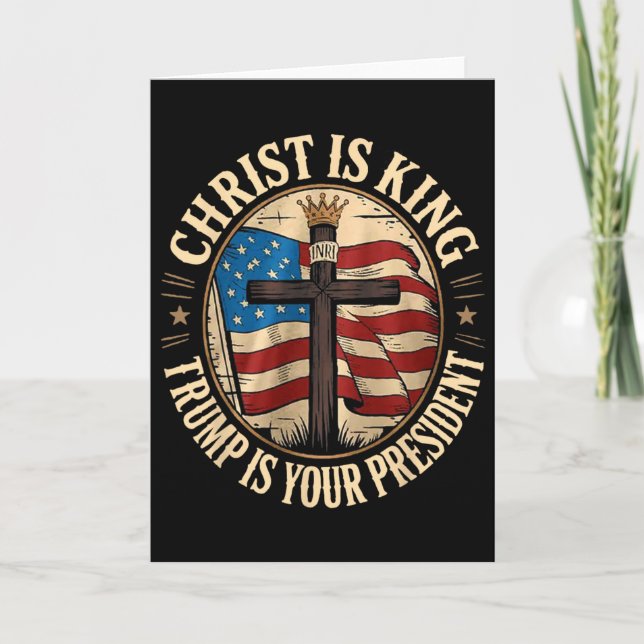 Cartão Cristo é Rei e Trump é Presidente  (Frente)