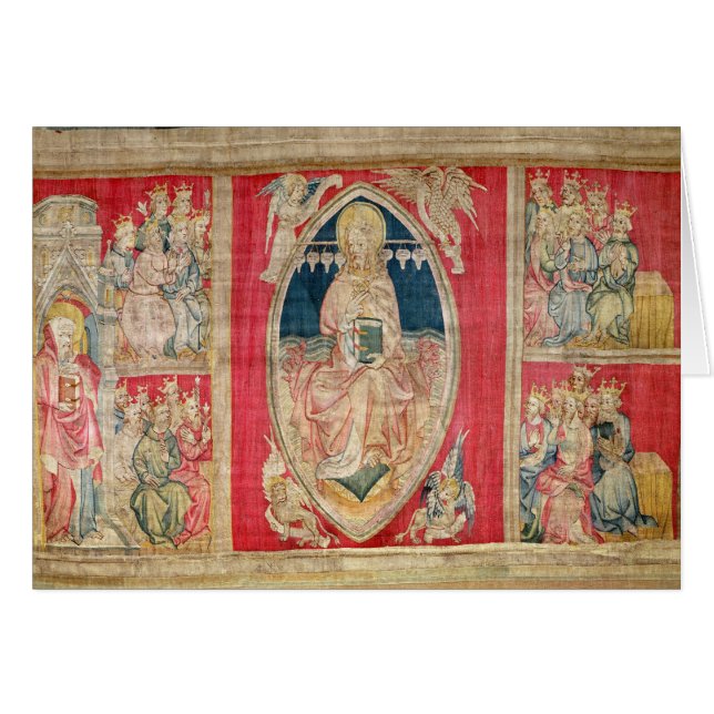 Cartão Cristo enthroned com os animais apocalípticos (Frente Horizontal)