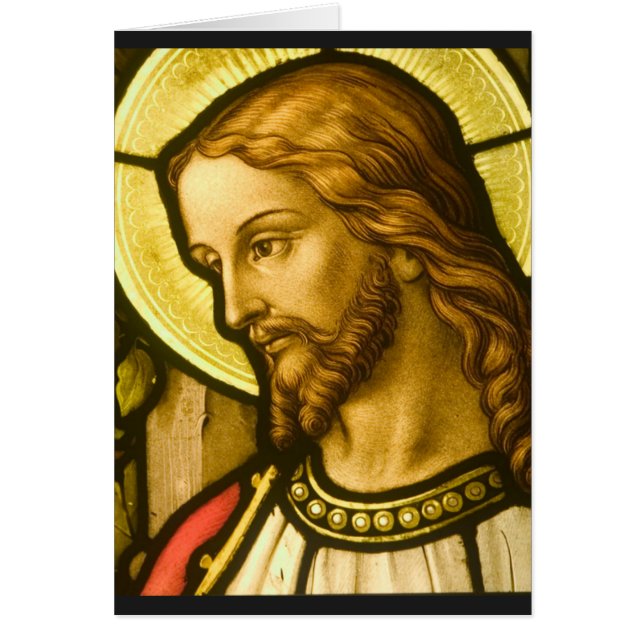 Cartão Cristo Jesus de Vidro Mantido (Frente)